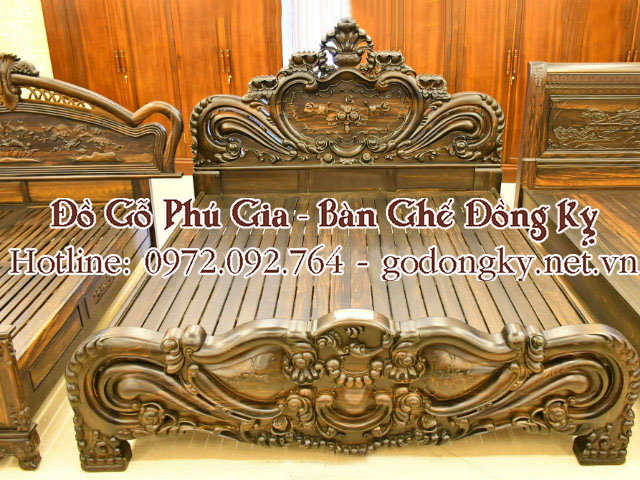 giường ngủ gỗ mun đồ gỗ đông kỵ phú gia